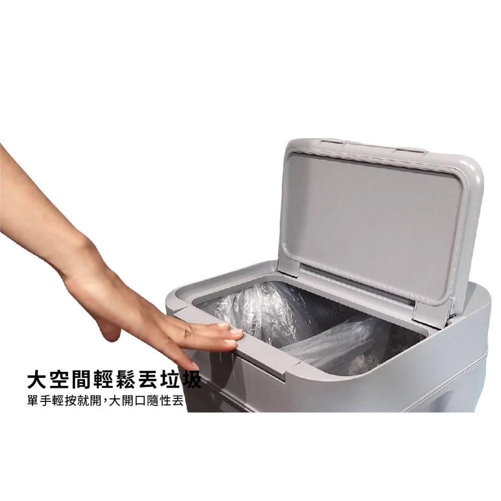日本Like-it｜Seals 多功能防臭按壓式垃圾桶/廚餘桶 45L-細節圖6