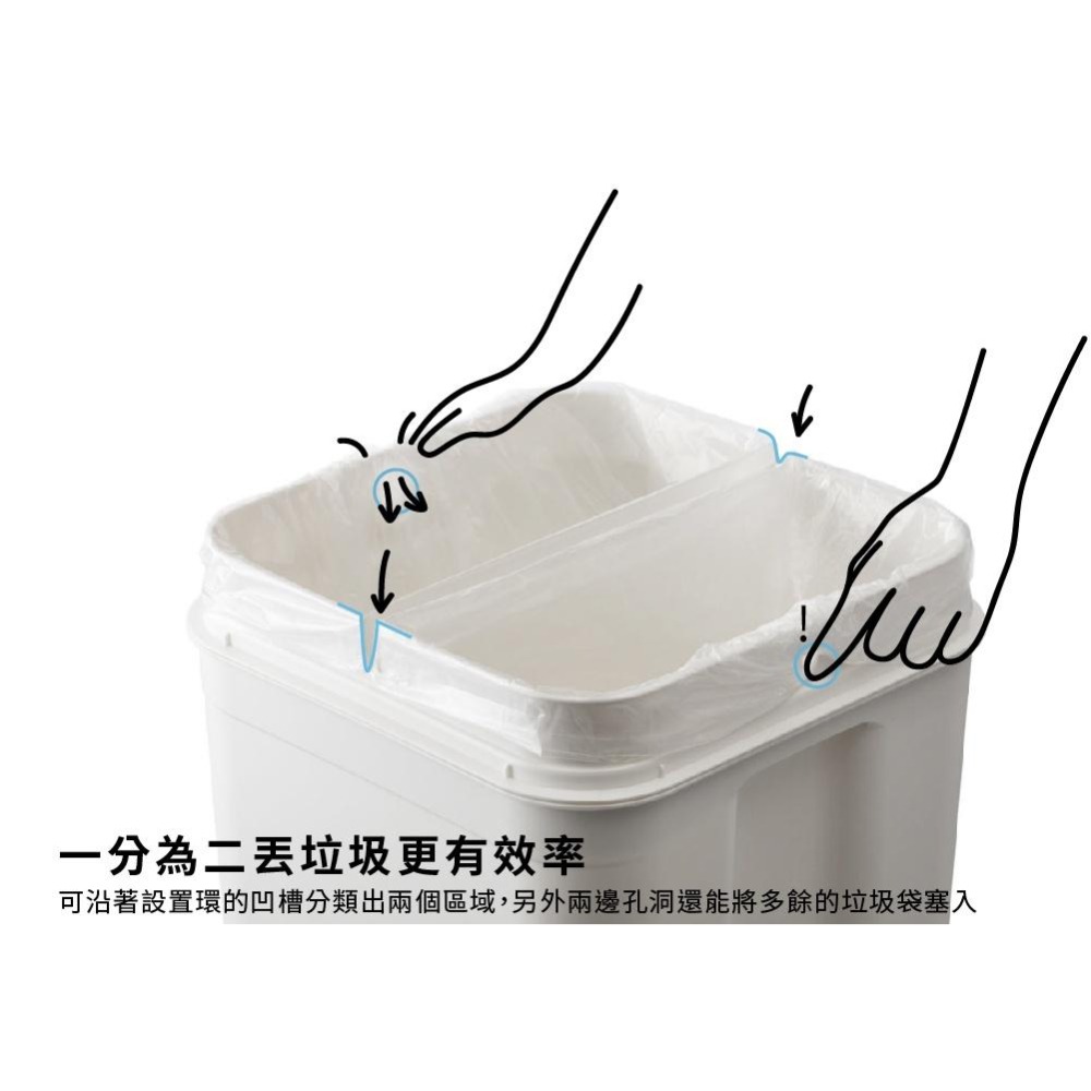 日本Like-it｜Seals 多功能防臭按壓式垃圾桶/廚餘桶 45L-細節圖7