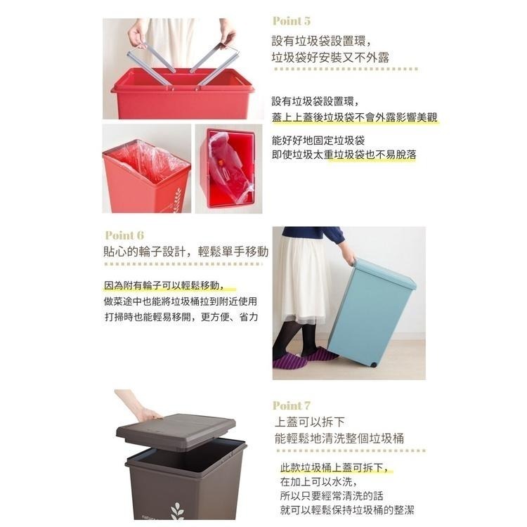 平和工業｜natura pallet 滑蓋式垃圾桶 20L - 四色-細節圖5