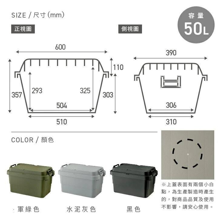 【二代款】日本RISU｜TRUNK CARGO 可堆疊多功能耐重收納箱50L-細節圖2