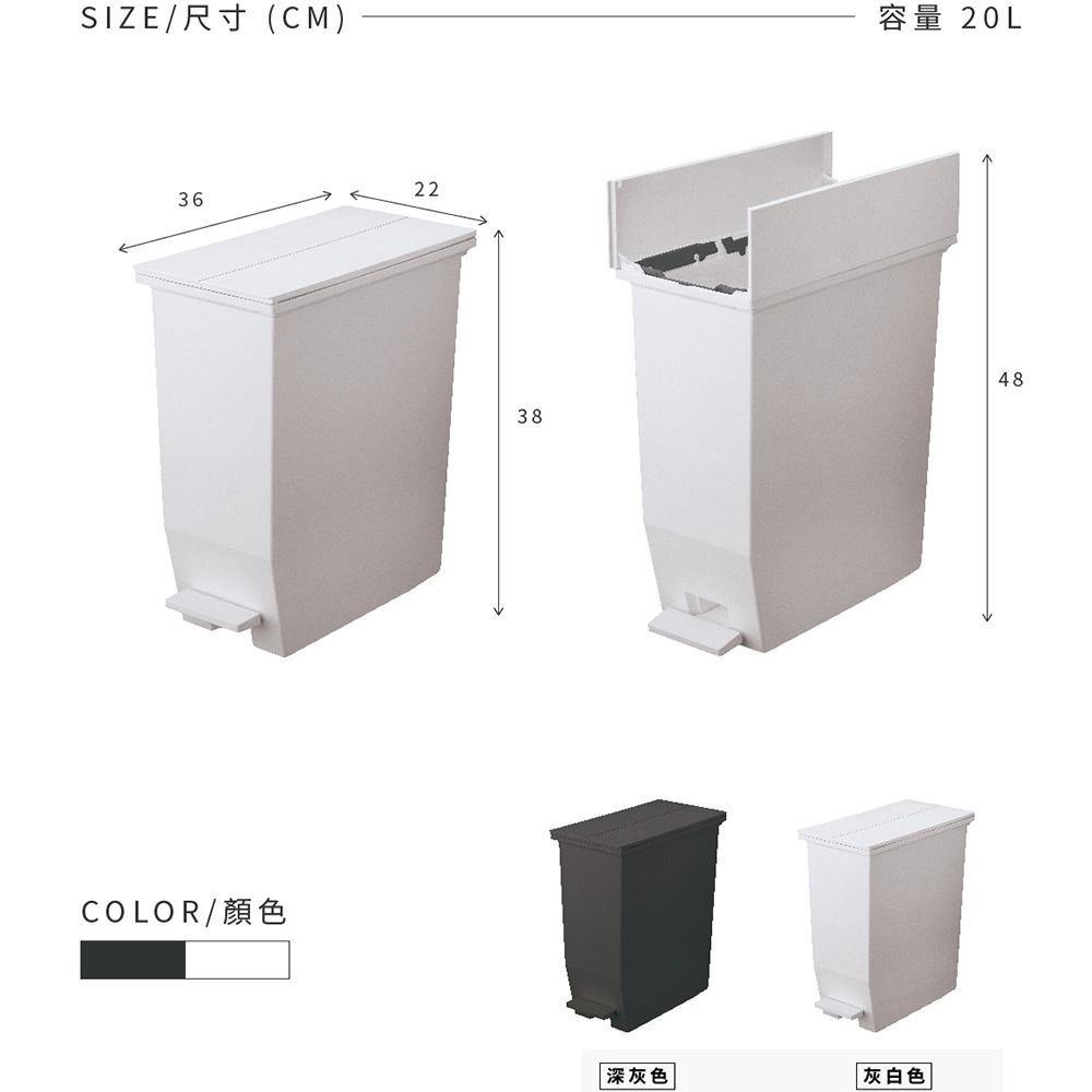 日本RISU｜H&H系列踩踏對開分類垃圾桶 20L-細節圖5