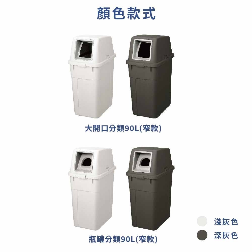 日本RISU｜W&W系列 大開口/瓶罐分類垃圾桶 90L-細節圖9