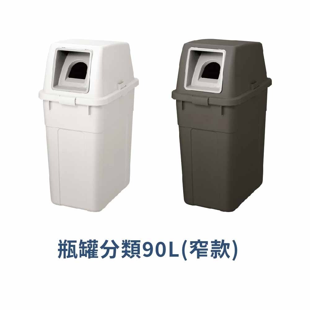 日本RISU｜W&W系列 大開口/瓶罐分類垃圾桶 90L-規格圖9