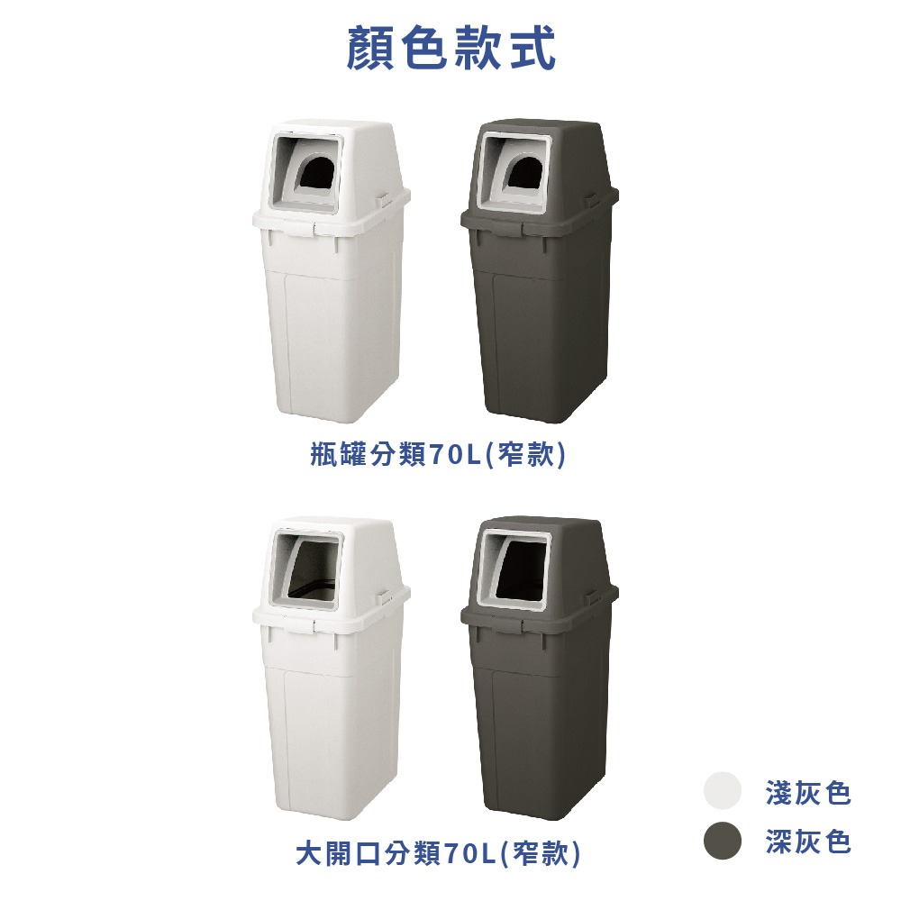 日本RISU｜W&W系列 大開口/瓶罐分類垃圾桶 70L-細節圖9