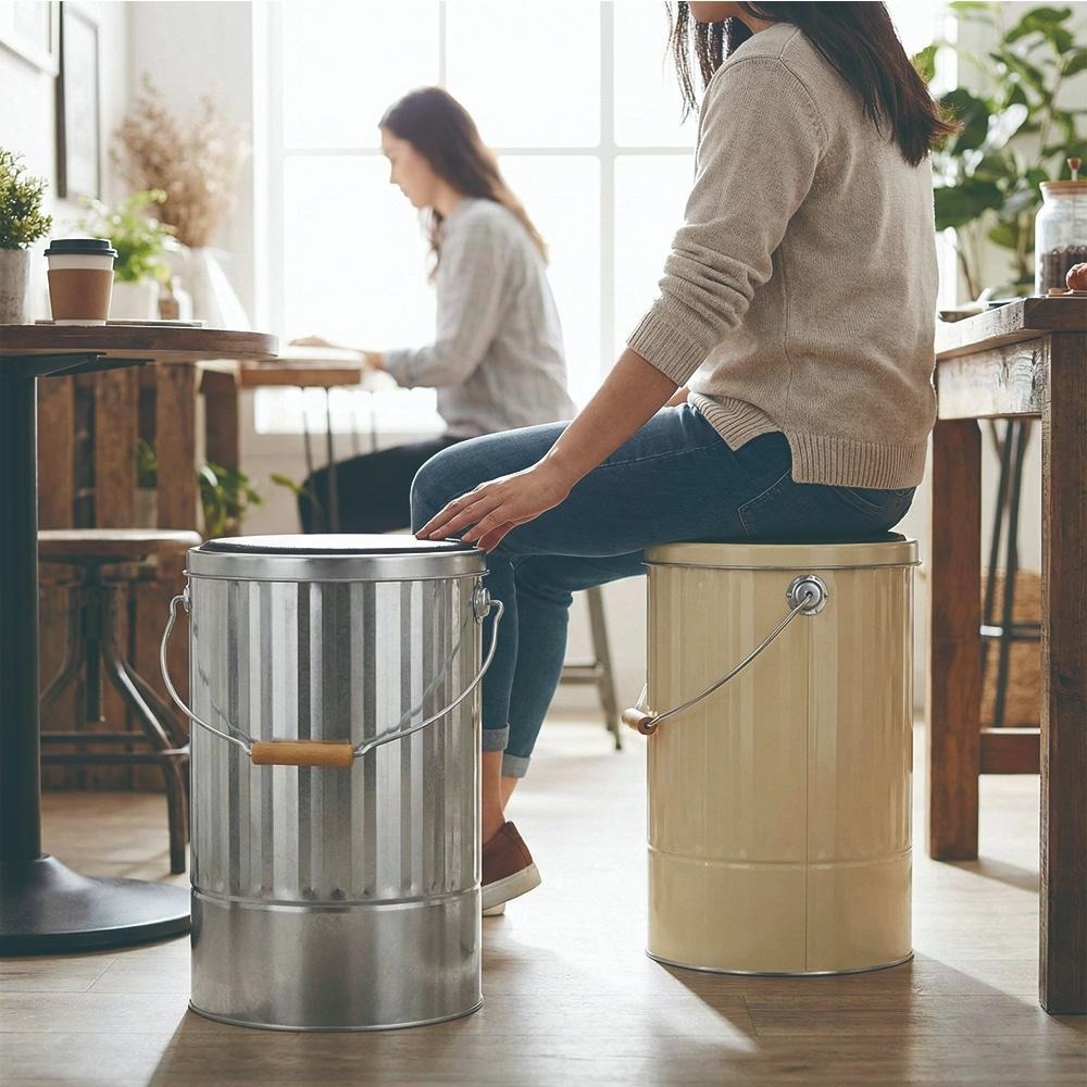 日本 OBAKETSU｜凳子儲物桶 L 收納 餐廳椅子 工業風-細節圖2