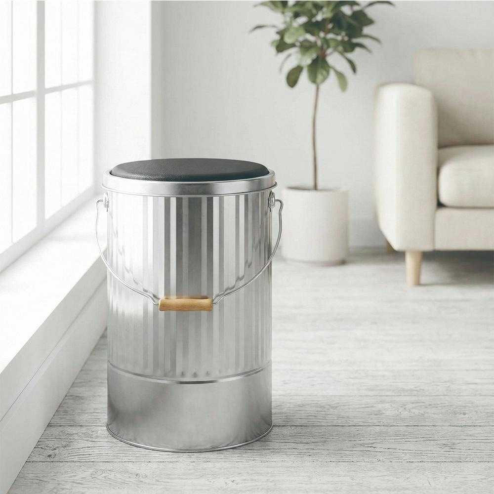 日本 OBAKETSU｜凳子儲物桶 L 收納 餐廳椅子 工業風-細節圖4