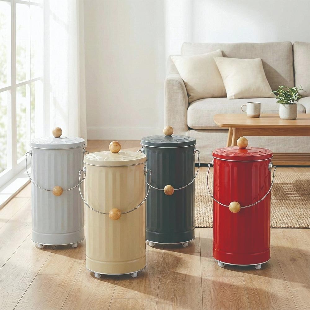 日本 OBAKETSU｜不鏽鋼防臭多功能收納桶（附輪）12L 垃圾桶 收納桶 洗衣籃-細節圖2