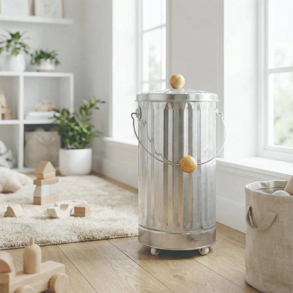 日本 OBAKETSU｜不鏽鋼防臭多功能收納桶（附輪）12L 垃圾桶 收納桶 洗衣籃-細節圖5