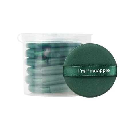 綠 鳳梨圓形粉撲x7