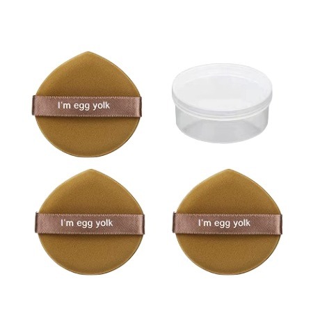 卡其 蛋黃水滴粉撲x3