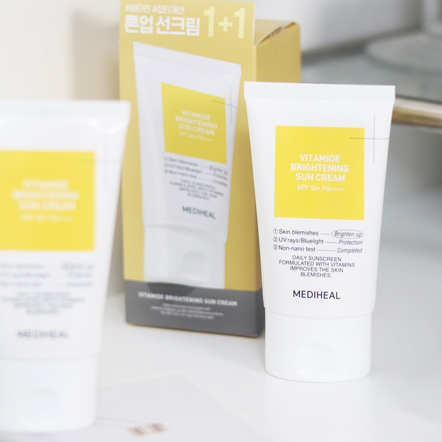 MEDIHEAL 美迪惠爾｜維他命C亮白防曬霜1+1 改善瑕疵 自然色調 低敏防曬霜｜smnida美妝｜-細節圖2