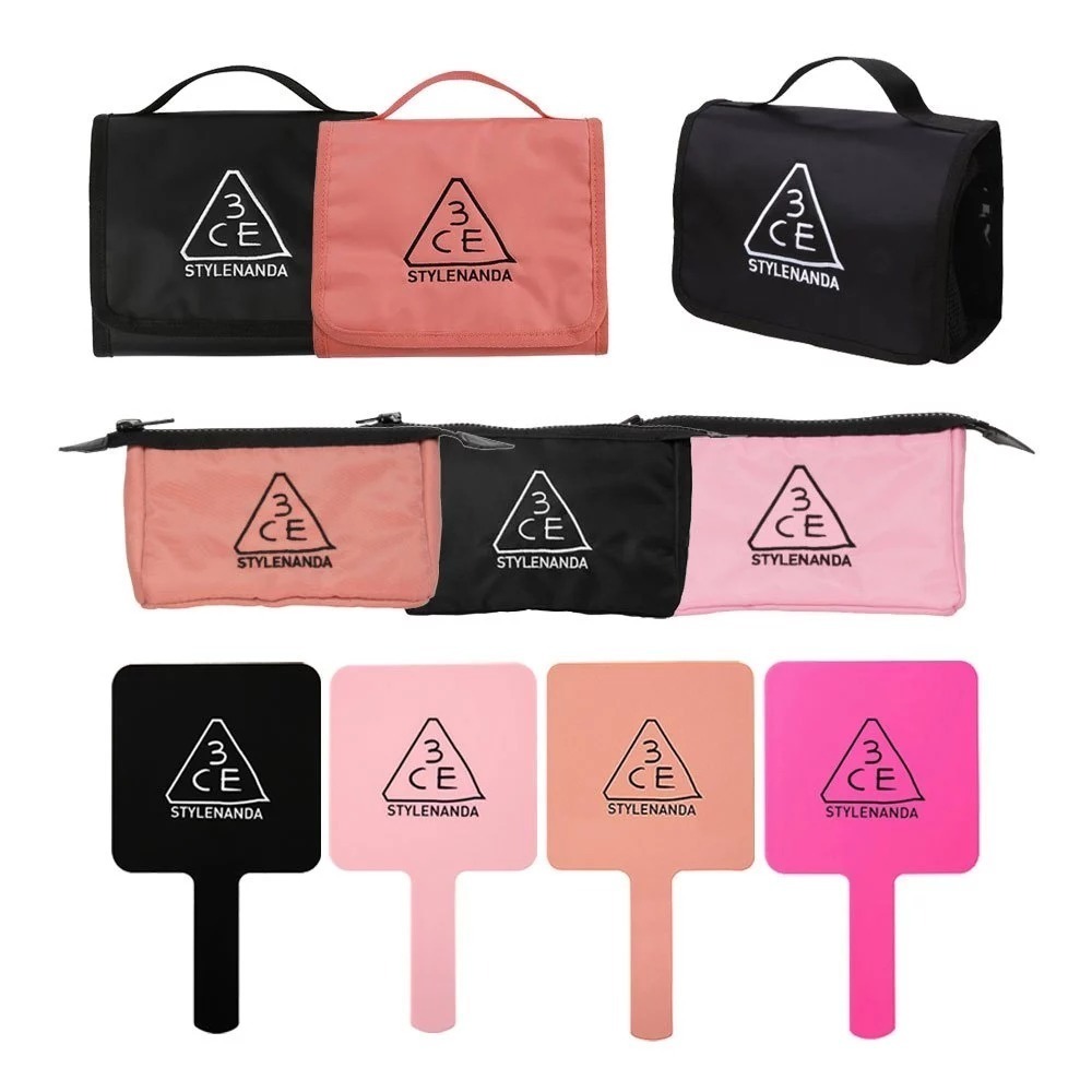 3CE｜鏡子 手拿鏡 方型鏡 收納包 化妝包 三角包 盥洗包 洗漱包 收納 旅行｜smnida美妝｜-細節圖2