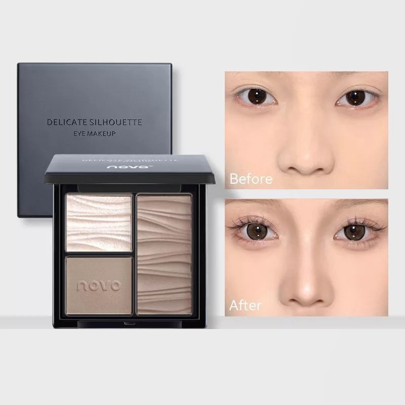 MIC｜小紅書🔥NOVO 熱銷修容盤 陰影 鼻影 遮瑕 提亮 臥蠶 自然 修容粉 立體 三色修容盤｜smnida美妝｜-細節圖2