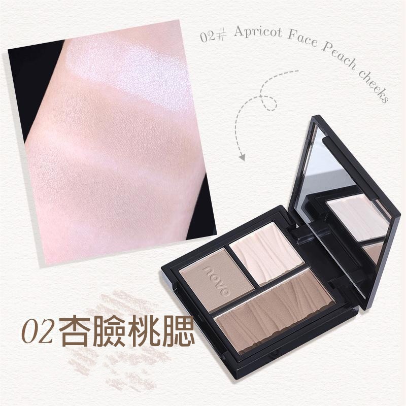 MIC｜小紅書🔥NOVO 熱銷修容盤 陰影 鼻影 遮瑕 提亮 臥蠶 自然 修容粉 立體 三色修容盤｜smnida美妝｜-規格圖4