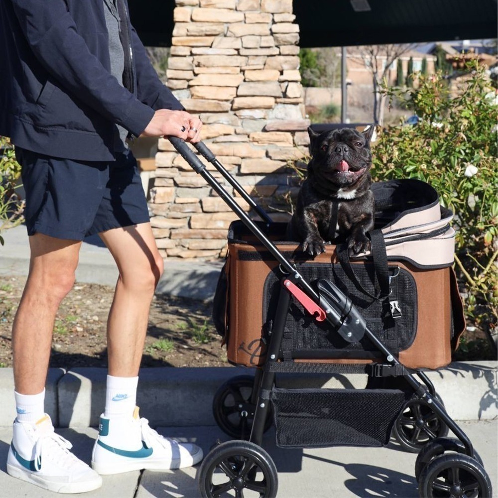 💥 超值下殺！【四合一多功能】高鐵小巴 🚄 分離式寵物推車（棕）  🐶🐱 超值特惠，搶購中！-細節圖9