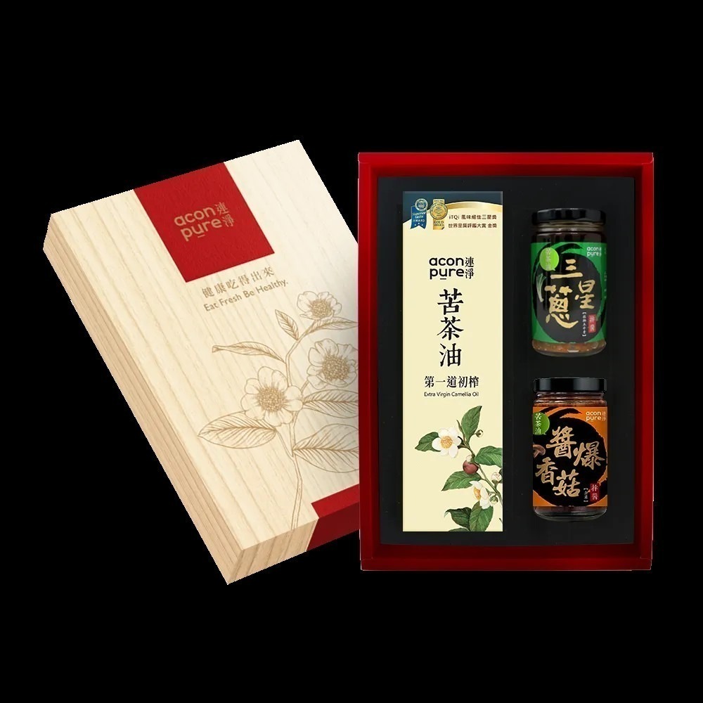 【送禮自用兩相宜】苦茶油500ml + 2入創意拌醬禮盒，三款口味自由選！-細節圖2