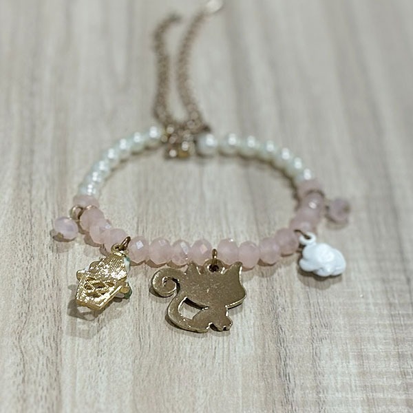 串珠可愛貓咪 百搭手鍊 韓妮小熊-細節圖2