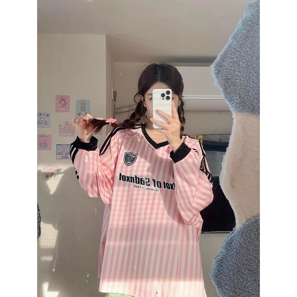 美式條紋長袖上衣-細節圖6