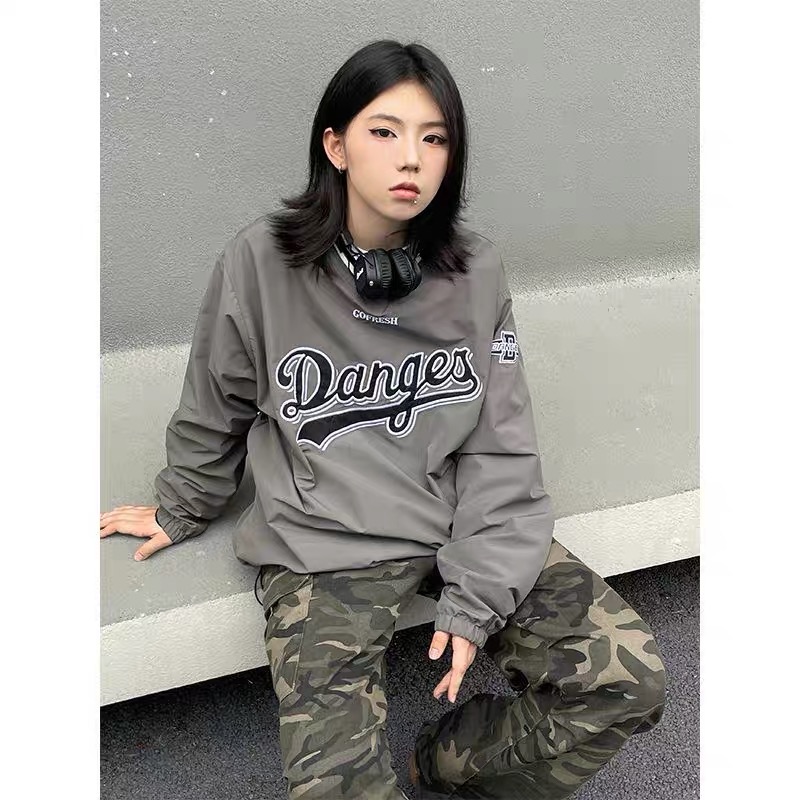 美式休閒風衝鋒衣長袖上衣-細節圖2