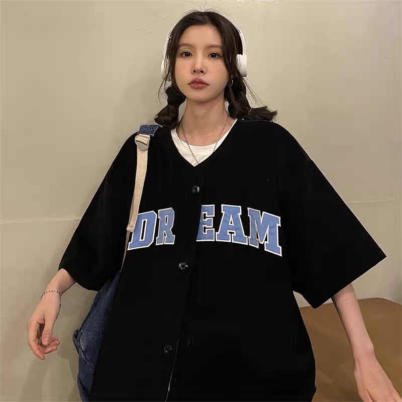 美式休閒風絨面棒球上衣短袖上衣-規格圖7