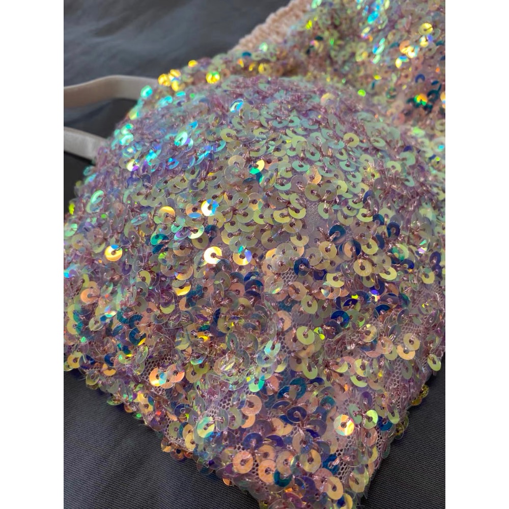 閃亮帶胸墊背心亮片背心-細節圖5