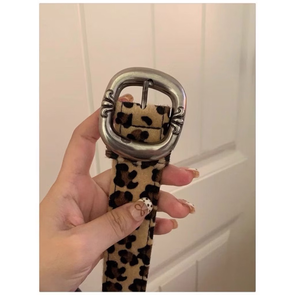 ￼現貨！韓系質感豹紋皮帶海馬毛腰帶歐美風皮帶潮流街頭配件時尚穿搭歐美風腰帶皮帶克羅金屬扣腰帶褲腰帶豹紋腰帶豹紋動物紋豹紋-細節圖2