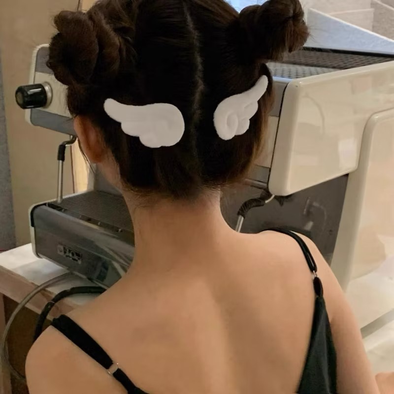 天使翅膀髮夾🦋韓系甜美風天使髮夾設計感小天使髮夾翅膀髮夾可愛髮夾髮飾頭飾y2k配件飾品邊夾瀏海夾髮夾公主頭髮夾-細節圖3