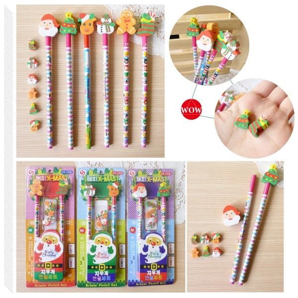 聖誕鉛筆文具組 聖誕禮物 聖誕老公公 可愛聖誕文具組 學生文具用品 贈品禮品 B2310-細節圖2