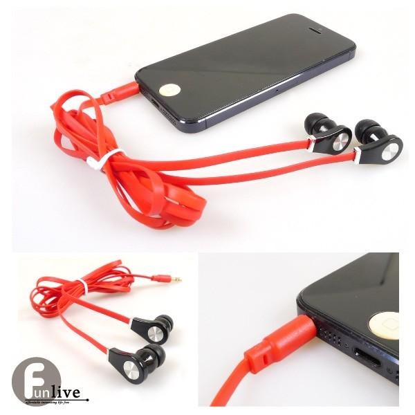 耳機 扁線耳機 麵條扁線耳機 耳機 彩色耳機 耳塞式耳機 音響喇叭 入耳式耳機 禮品贈品 A2395-細節圖2