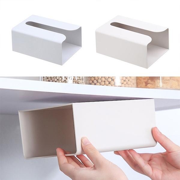 壁掛面紙盒 免打孔衛生紙盒 黏貼式面紙架 廚房浴室整理收納盒 贈品禮品 A5754-細節圖2