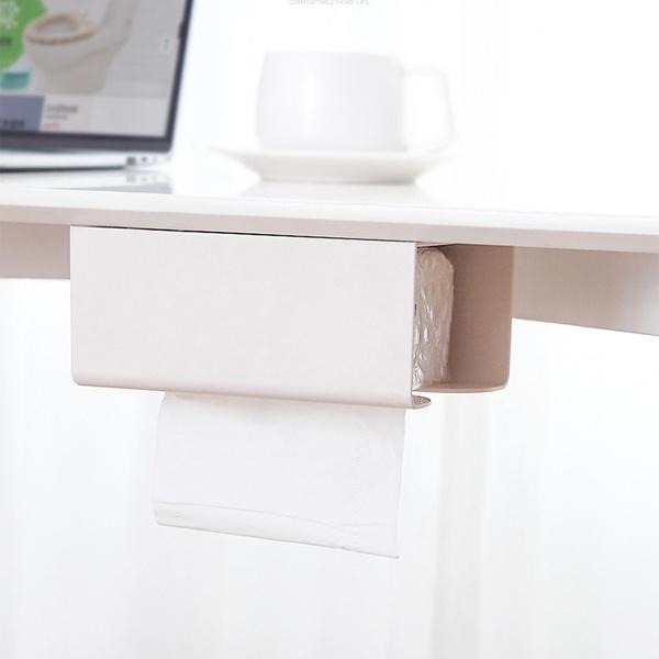 壁掛面紙盒 免打孔衛生紙盒 黏貼式面紙架 廚房浴室整理收納盒 贈品禮品 A5754-細節圖3