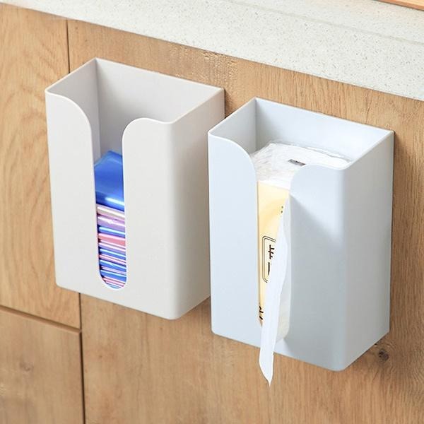 壁掛面紙盒 免打孔衛生紙盒 黏貼式面紙架 廚房浴室整理收納盒 贈品禮品 A5754-細節圖5
