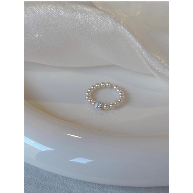 甜美小珍珠鋯石彈性戒指 情人禮物 閨蜜禮物 朋友禮物-細節圖4