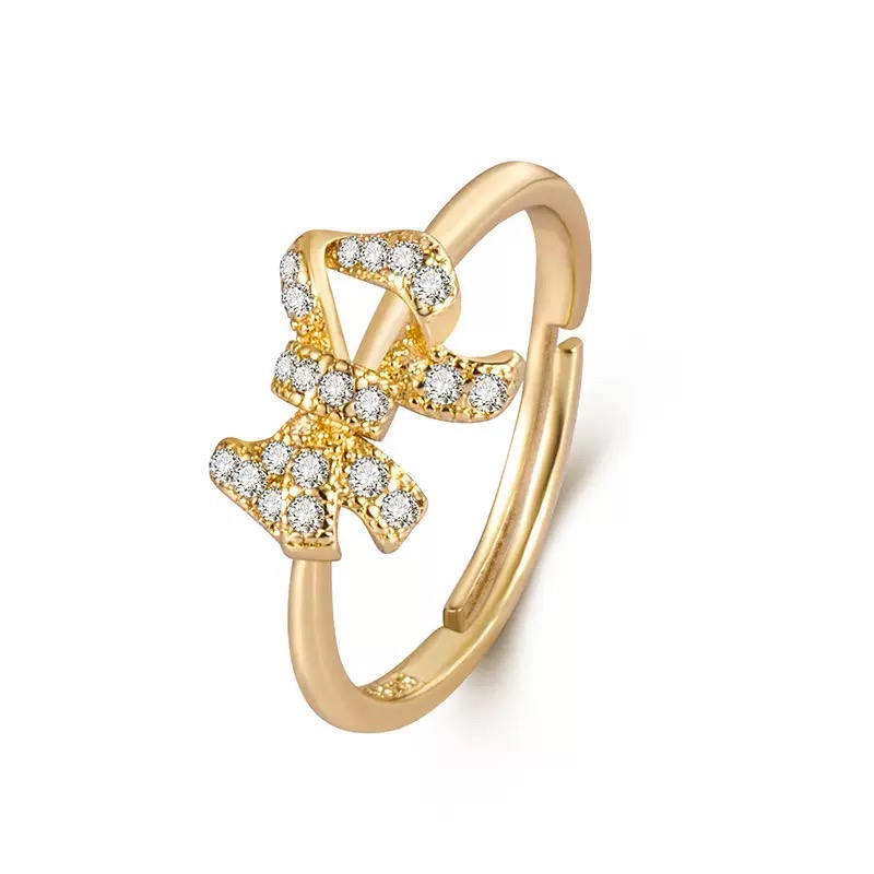 白沙屯媽祖 過香爐 甜美風格蝴蝶結鑽式活動戒指-細節圖2