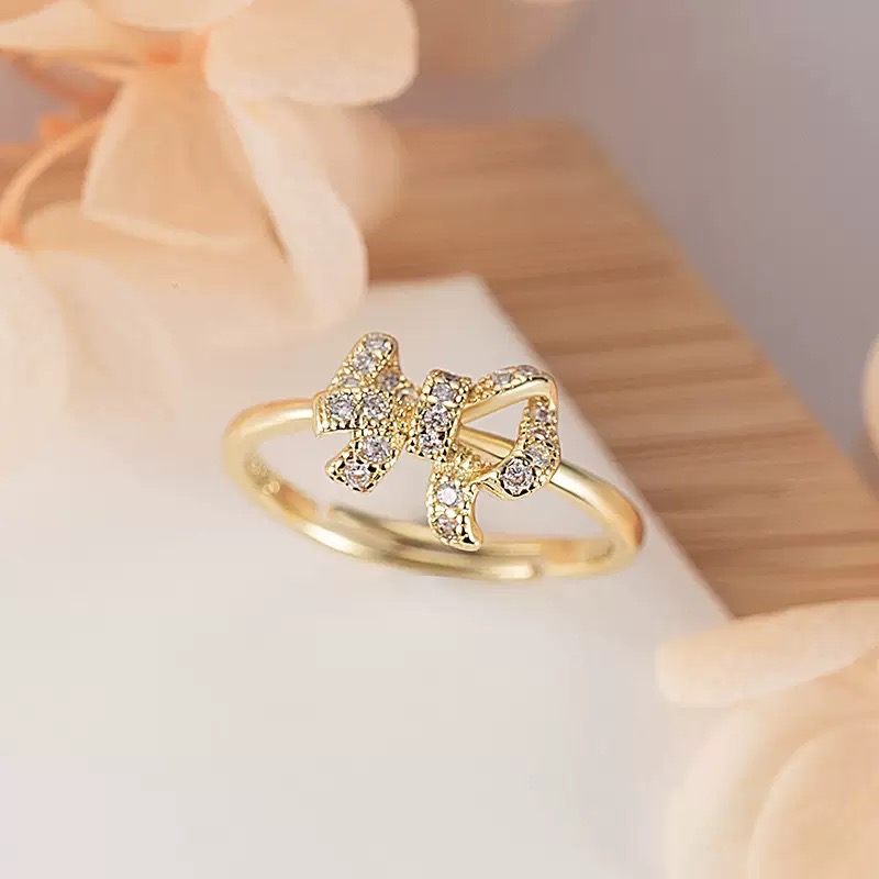 白沙屯媽祖 過香爐 甜美風格蝴蝶結鑽式活動戒指-細節圖4