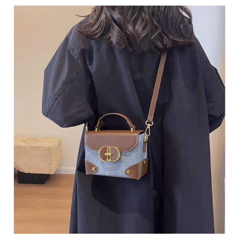 復古盒子小方包（手提／肩背／斜背）-細節圖3