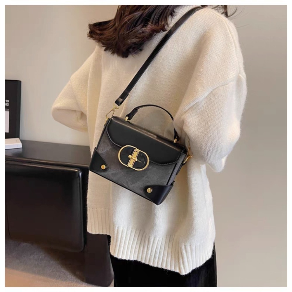 復古盒子小方包（手提／肩背／斜背）-細節圖4