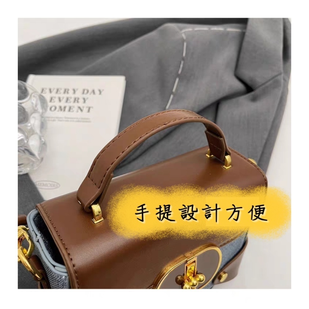 復古盒子小方包（手提／肩背／斜背）-細節圖7