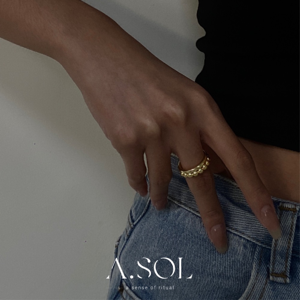 Oct.新品｜可調式戒指｜雙層幾何造型-規格圖2