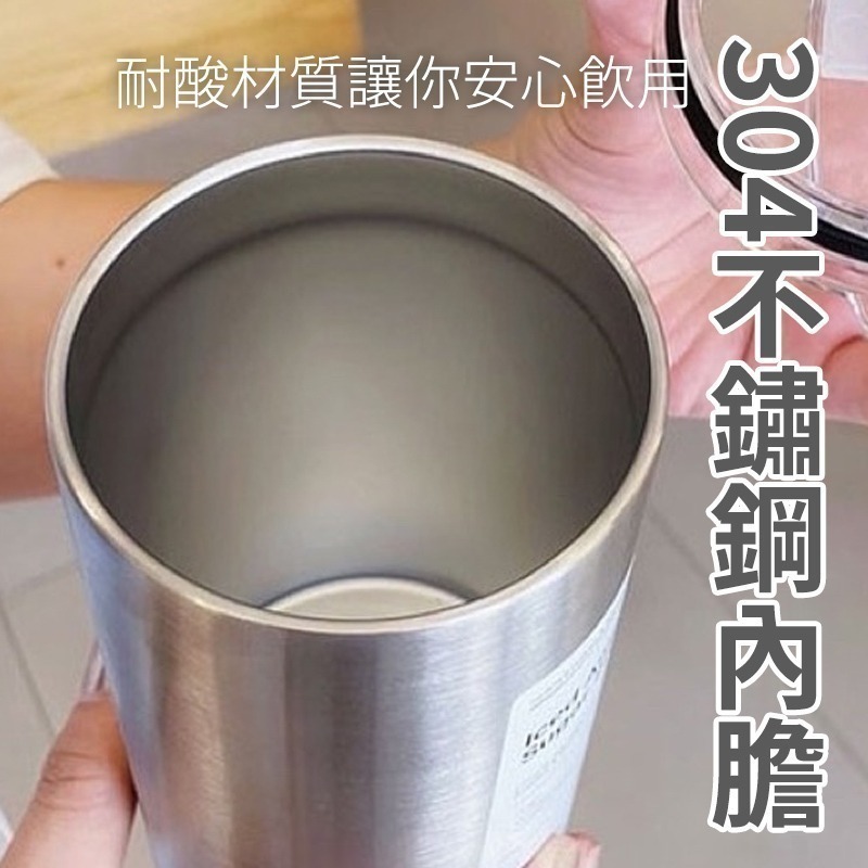 高顏值雙層不銹鋼咖啡杯600ml(附吸管)-細節圖3