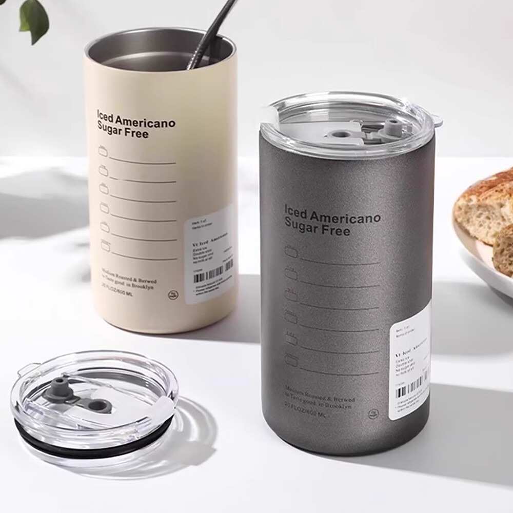 高顏值雙層不銹鋼咖啡杯600ml(附吸管)-細節圖8