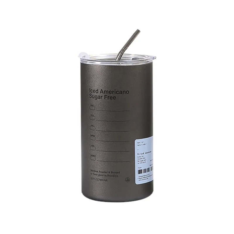 高顏值雙層不銹鋼咖啡杯600ml(附吸管)-規格圖9