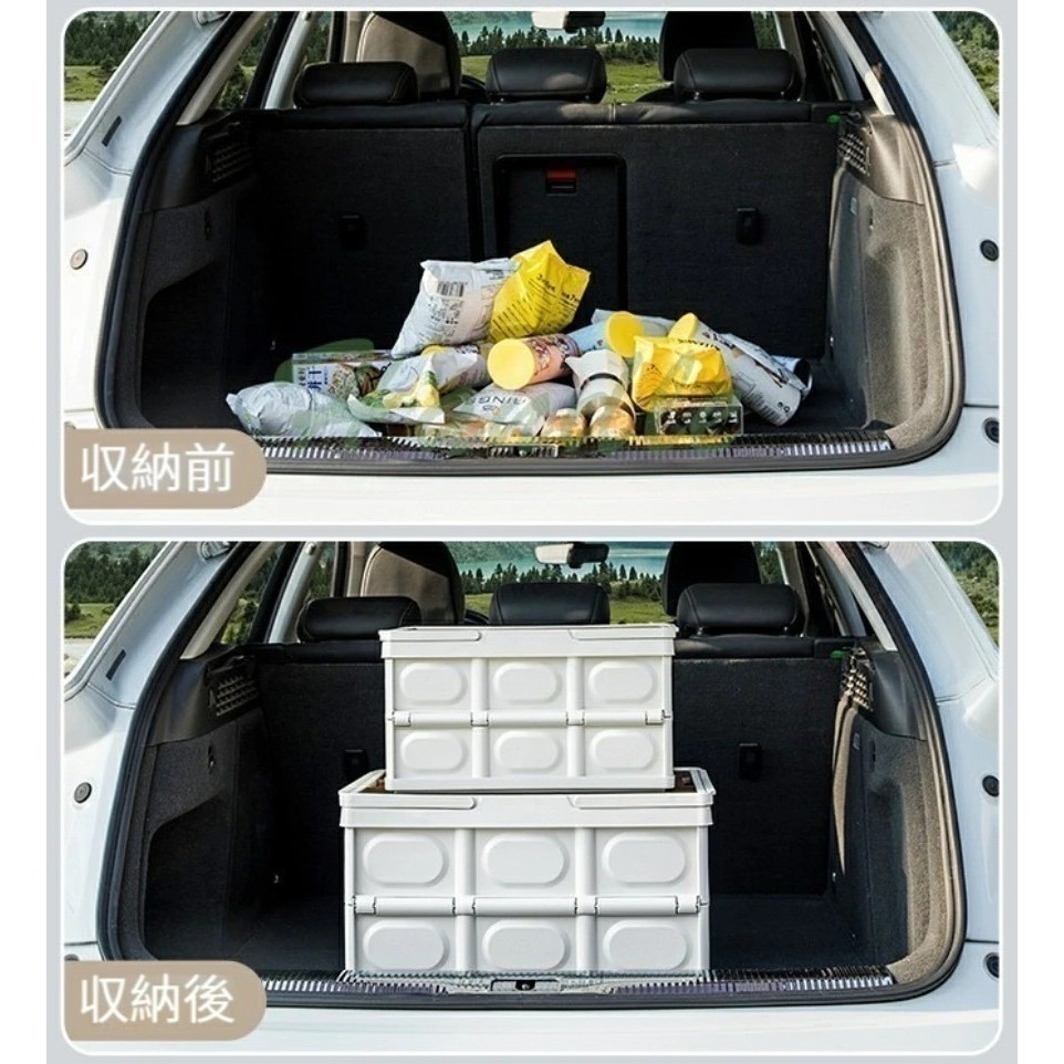 【7-ELEVEN 門市團購】手提+木蓋折疊箱 收納箱 折疊收納箱 戶外露營收納箱 衣物收納箱 車用收納箱 （2組）-細節圖5