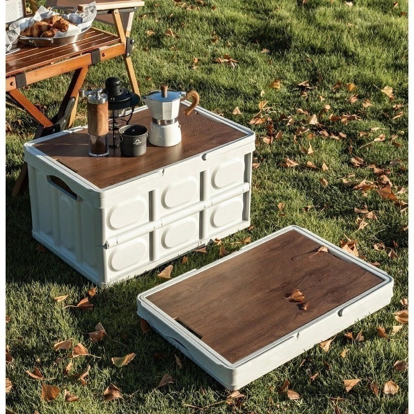 【7-ELEVEN 門市團購】手提+木蓋折疊箱 收納箱 折疊收納箱 戶外露營收納箱 衣物收納箱 車用收納箱 （2組）-細節圖6