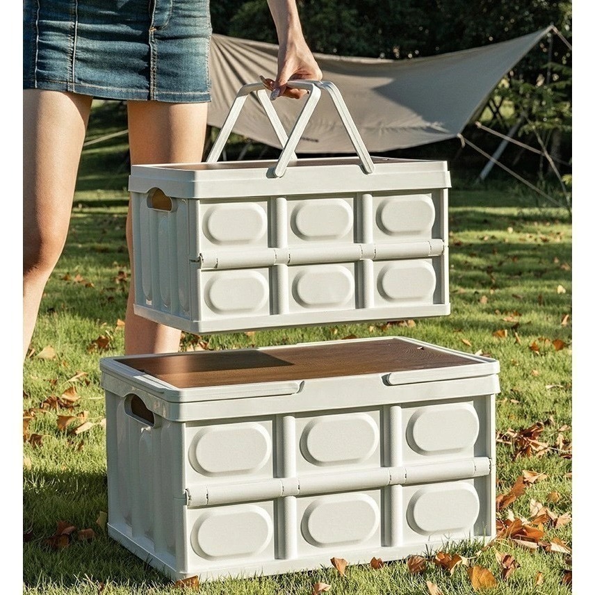 【7-ELEVEN 門市團購】手提+木蓋折疊箱 收納箱 折疊收納箱 戶外露營收納箱 衣物收納箱 車用收納箱 （2組）-細節圖8