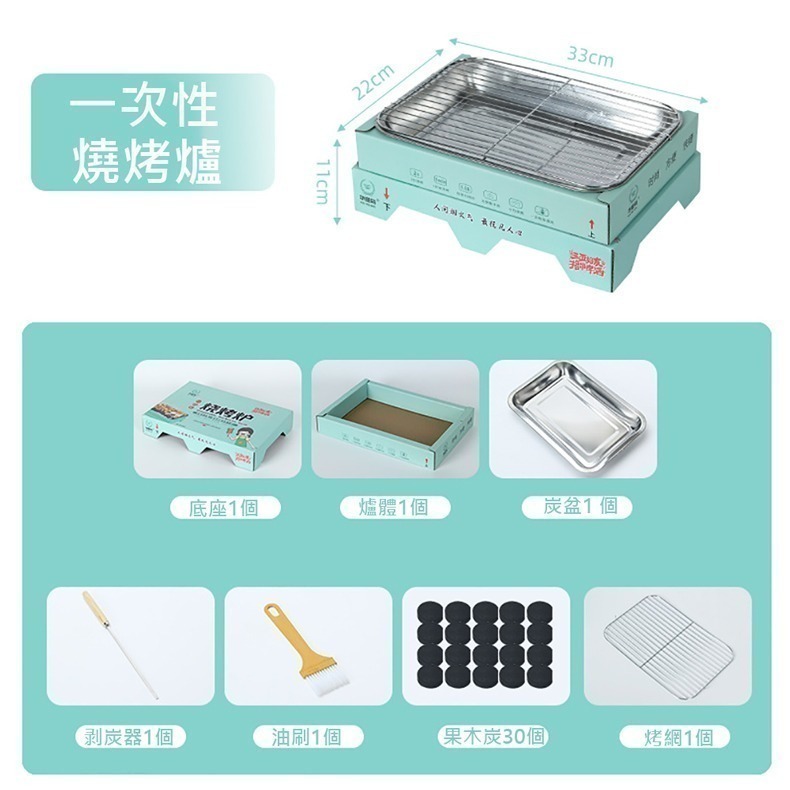 【7-ELEVEN 門市團購】一次性便攜式燒烤爐 (2入)  想吃隨時烤 讓燒烤更簡單-細節圖3
