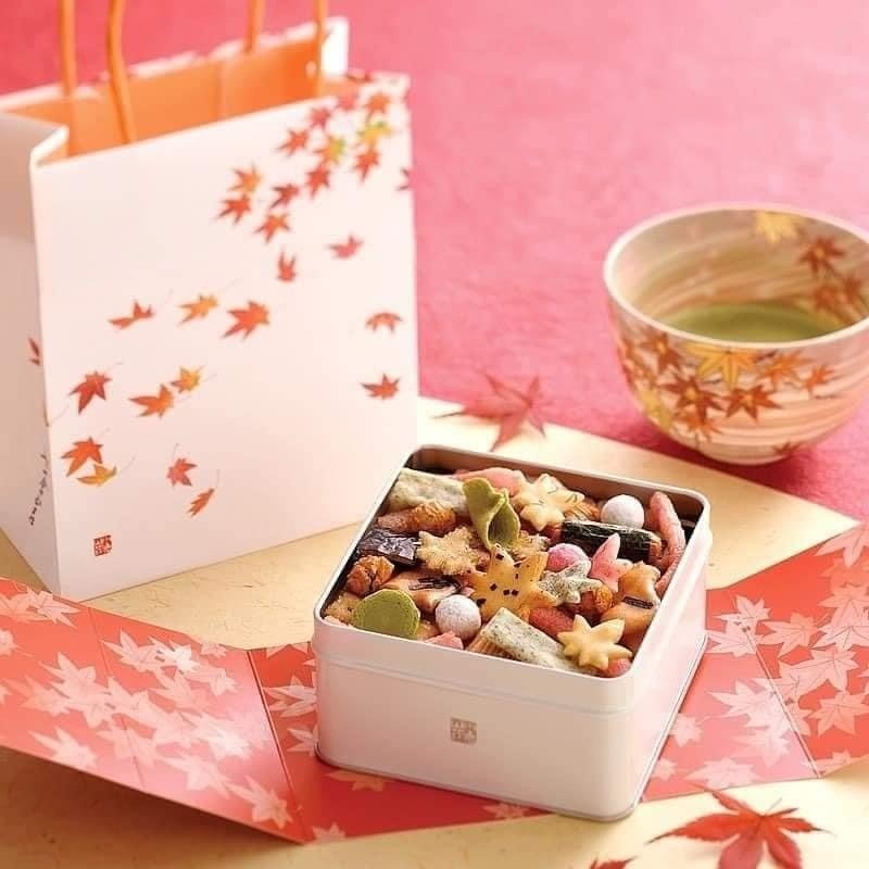 ❤️日本🇯🇵代購－－－-日本小倉山莊秋季中秋限量十色仙貝鐵盒(100g)-細節圖2