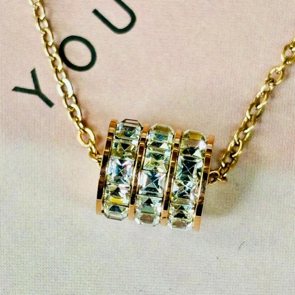 2104MY【小確幸飾品】鈦鋼項鍊 鈦鋼 醫療鋼 抗過敏 不褪色 防水 耐磨 質感 玫瑰金 雙面 白貝 雙圈 小蠻腰-細節圖5