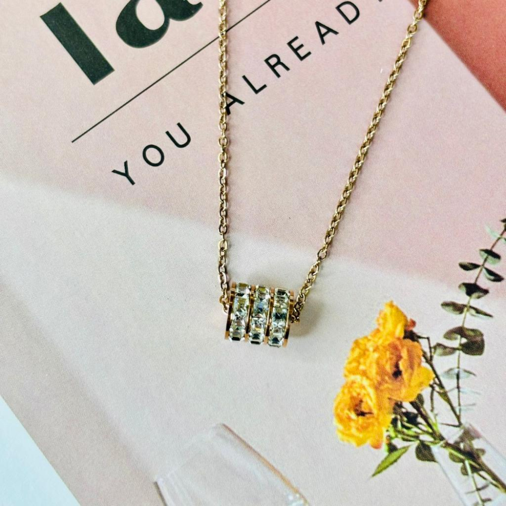 2104MY【小確幸飾品】鈦鋼項鍊 鈦鋼 醫療鋼 抗過敏 不褪色 防水 耐磨 質感 玫瑰金 雙面 白貝 雙圈 小蠻腰-細節圖6