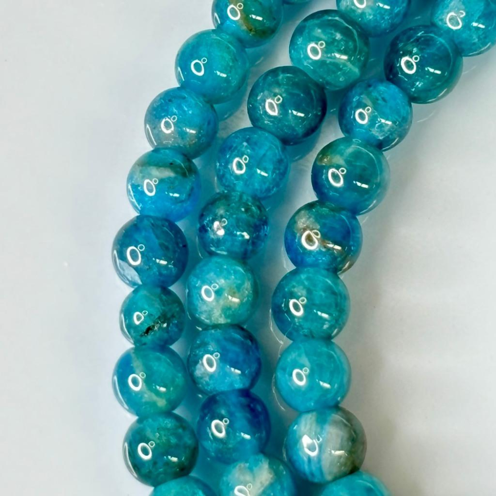 8332MY【小確幸飾品】藍磷輝水晶手串 項鍊 手鍊 藍磷輝 五行水能量 喉輪療癒 天然礦石-細節圖3